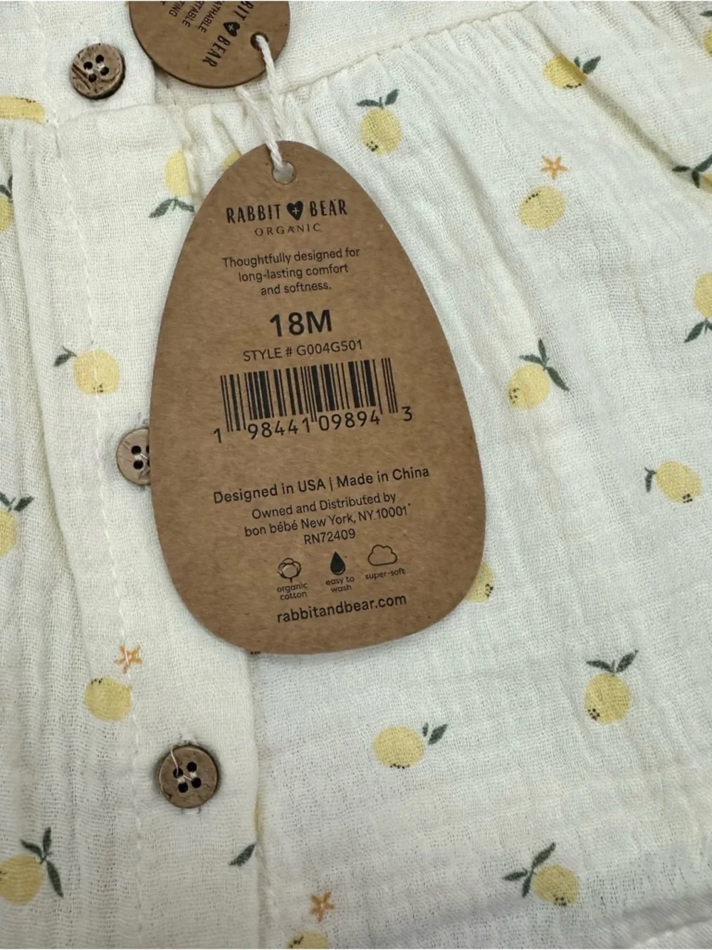 NWT rabbit + bear Lemon Print Ruffle Tank & Shorts Set 18M cottage coquette